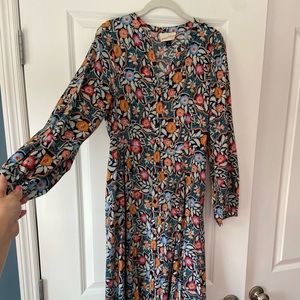Universal Thread floral midi/maxi button up dress